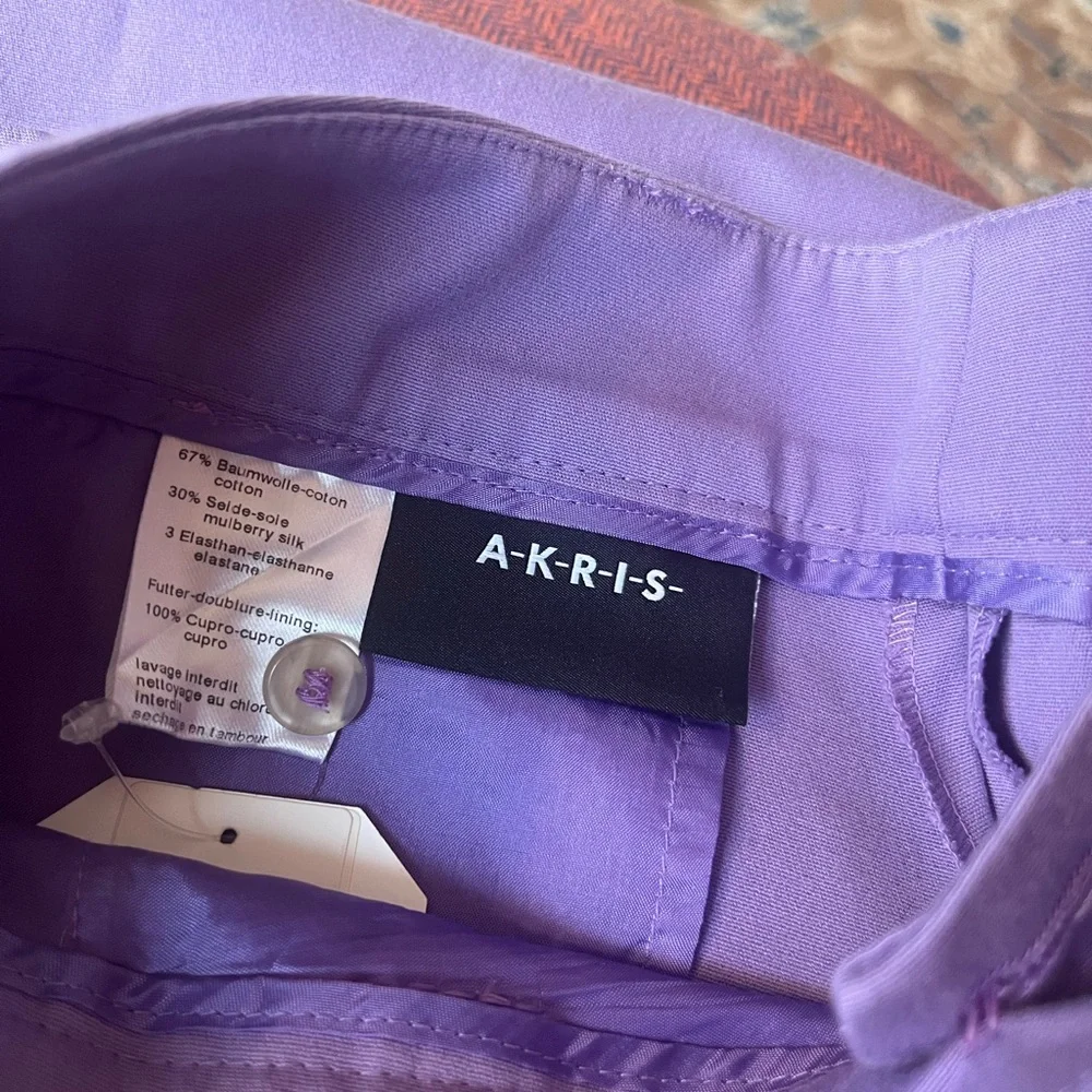 Akris Maxima Silk Blend Cuffed Crop Pant Size 12 - Picture 2 of 8